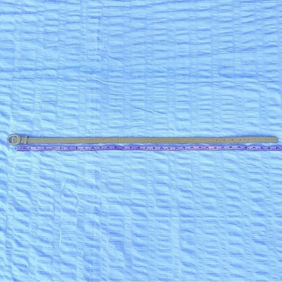 Banana Republic Italian Croc Embossed Leather Belt Yellow | Gold XS - Picture 5 of 9